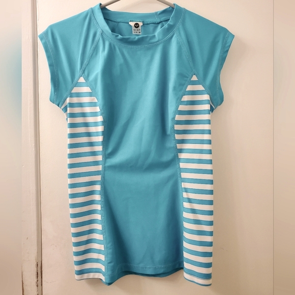 Roxy Girls Blue Swim T-Shirt - Picture 3 of 4
